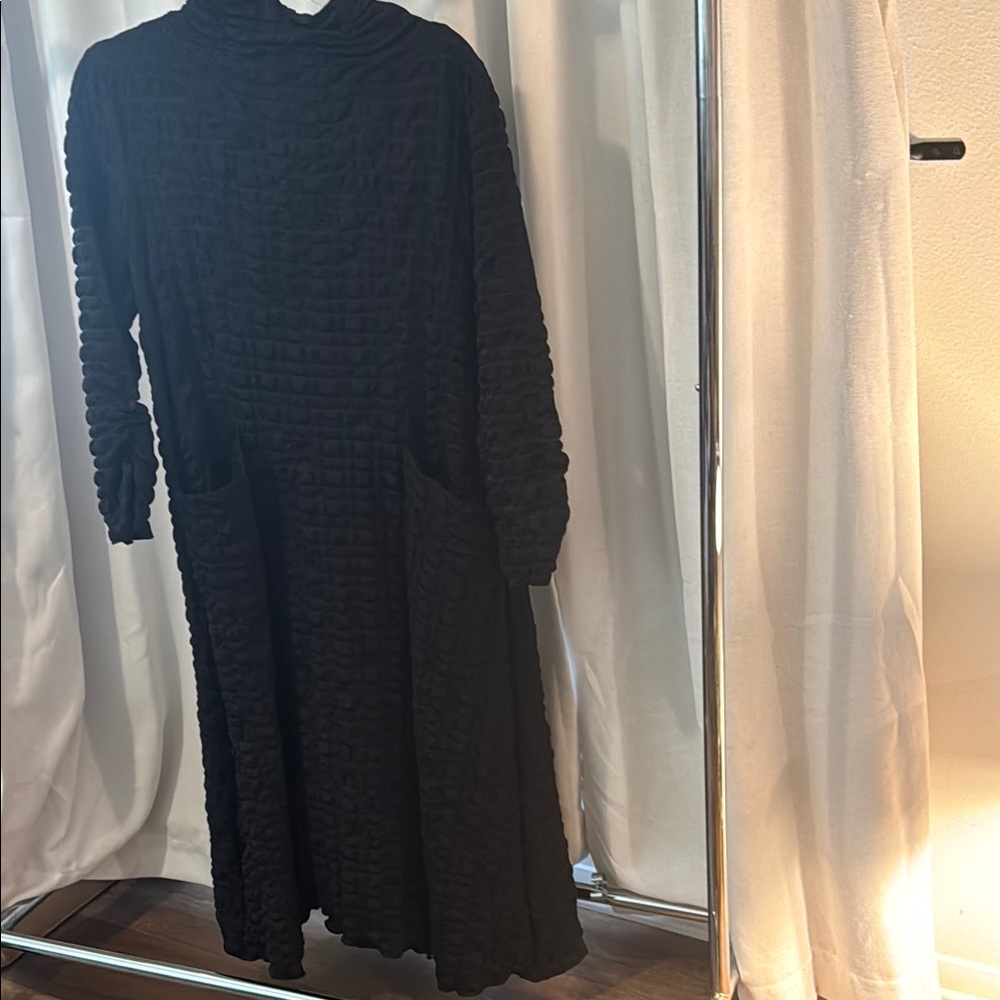 Elegant Black Textured Dress